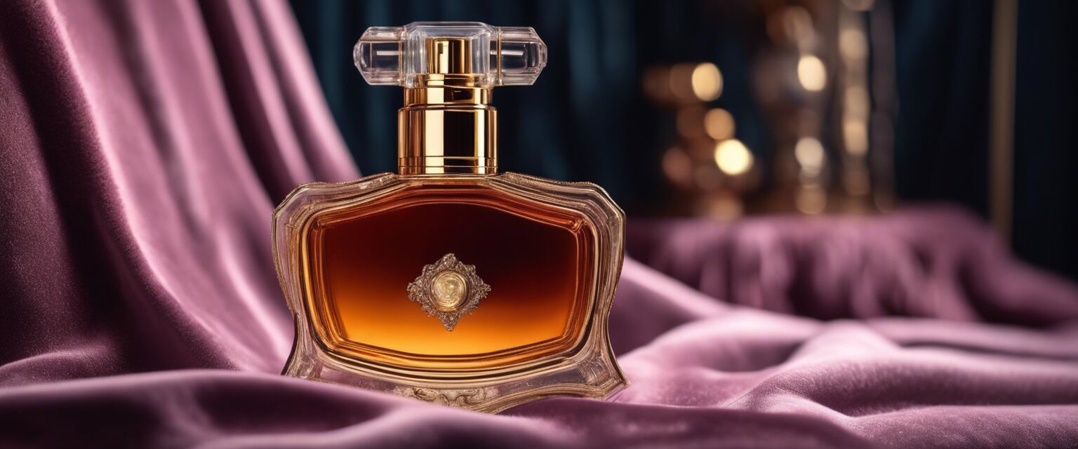 Luxury perfume bottle on a cushion